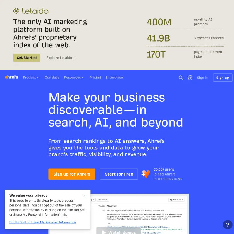 Ahrefs website